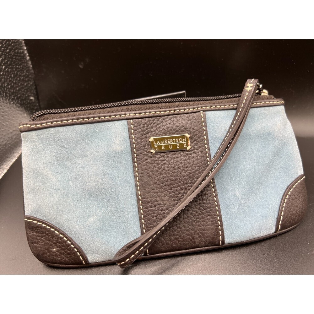 Lambertson Truex Blue Suede Wristlet